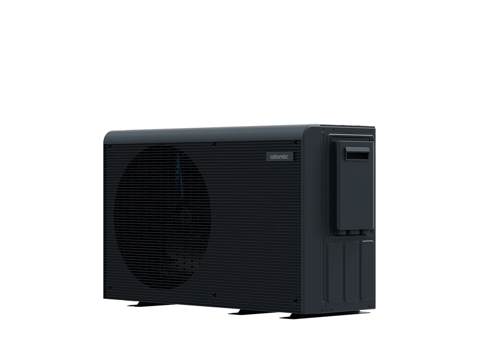 Unité extérieure noire de la pompe à chaleur air/eau monobloc Atlantic Alféa M, fluide R290